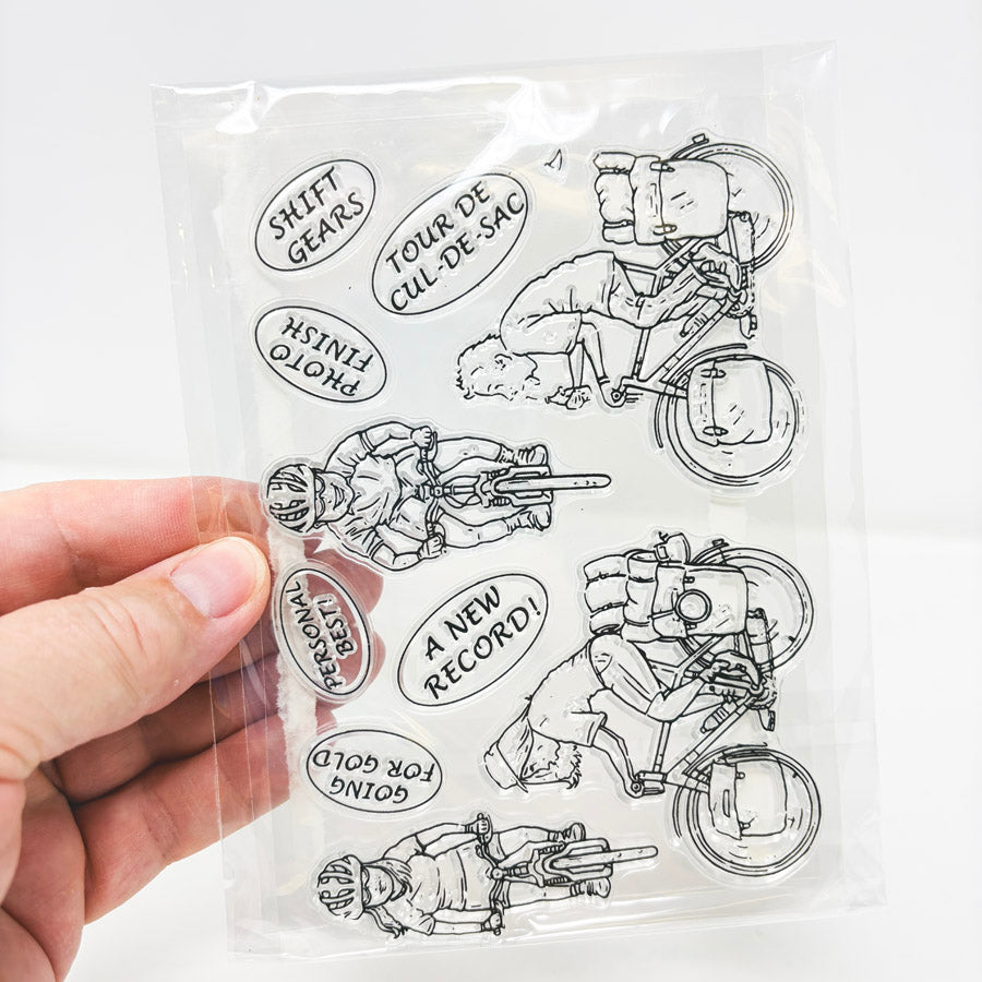 Bicycle Themed – Clear Cling Stamp Set