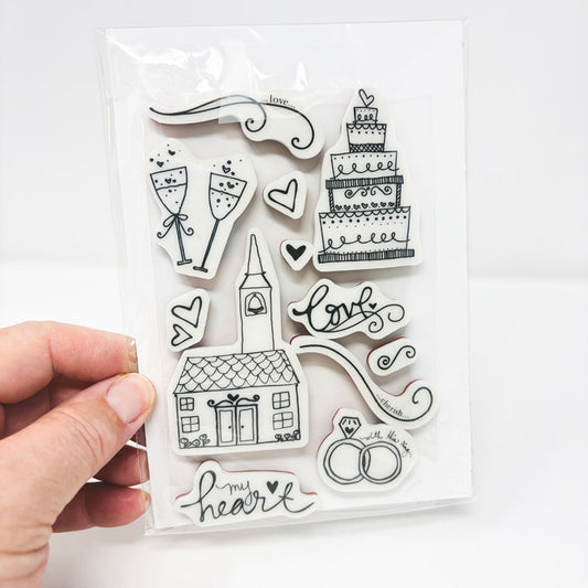 Wedding Themed – Cling Stamp Set