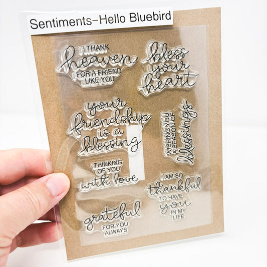 Thankful – Hello Bluebird Cling Stamp Set