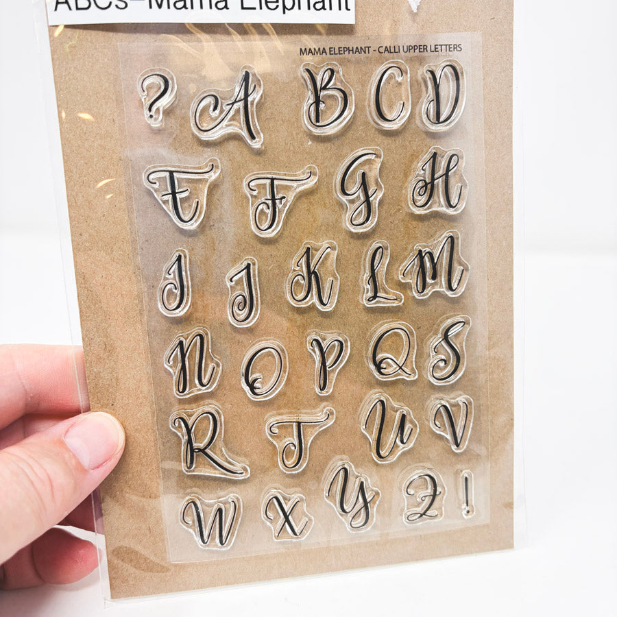 Calli Upper and Lower Letters – Mama Elephant Cling Stamp Set