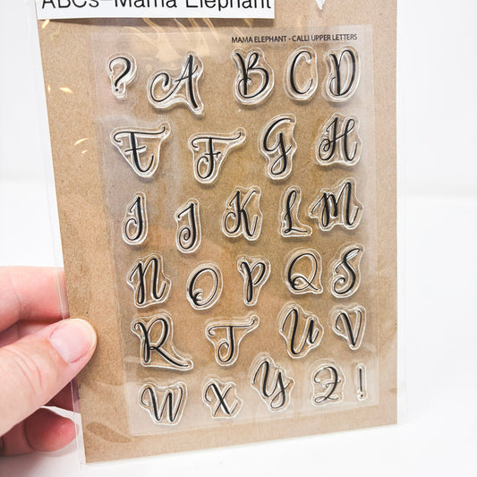 Calli Upper and Lower Letters – Mama Elephant Cling Stamp Set