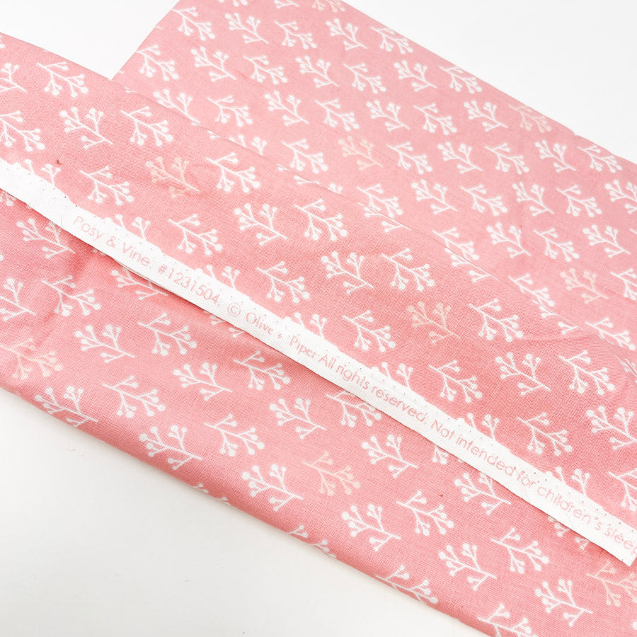 42" x 36" Posy & Vine Pink Cotton Fabric