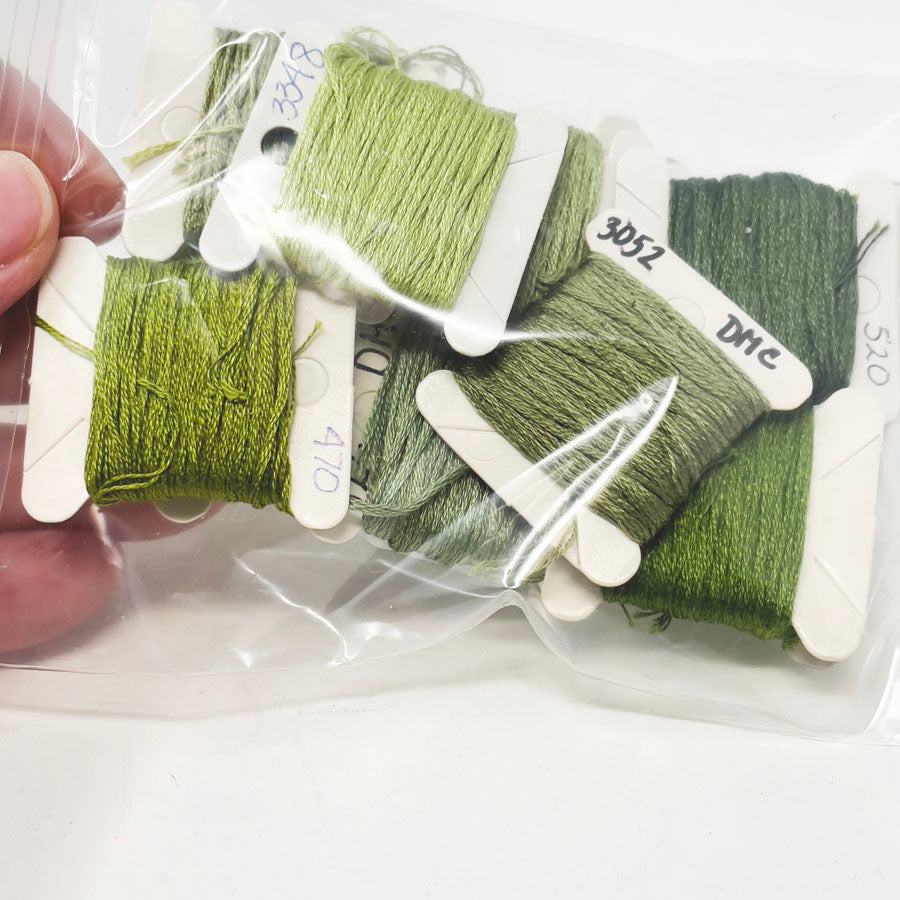 Green/Blue/Brown Large Floss Bundles