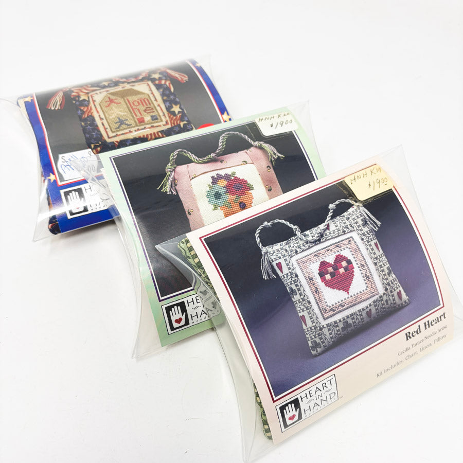 Heart in Hand Cross Stitch Boxed Pillow Kits