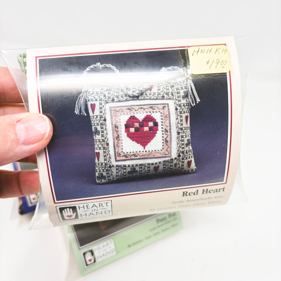 Heart in Hand Cross Stitch Boxed Pillow Kits