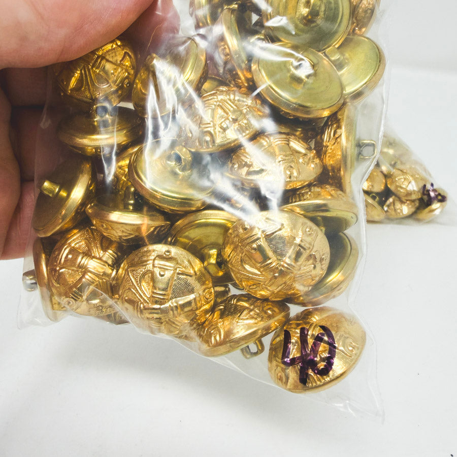 Decorative Large Gold Shank Buttons - 40ct (1)