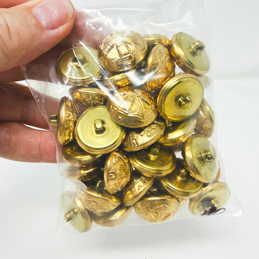 Decorative Large Gold Shank Buttons - 40ct (1)