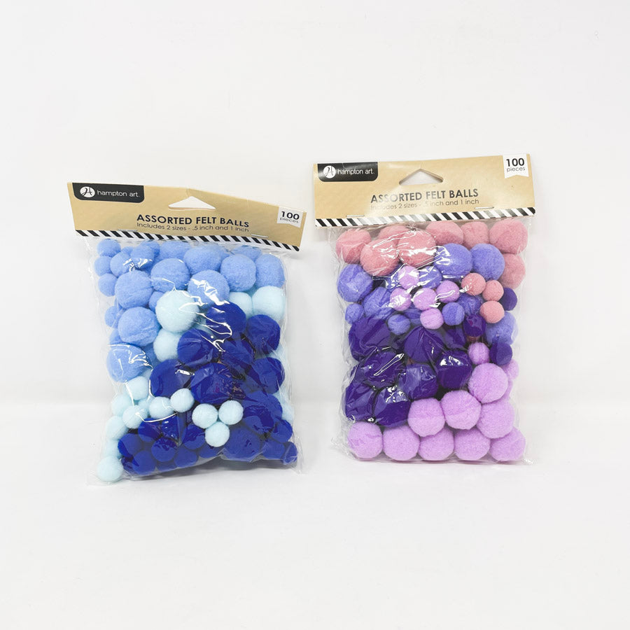 Assorted Monochrome Felt Balls (1)