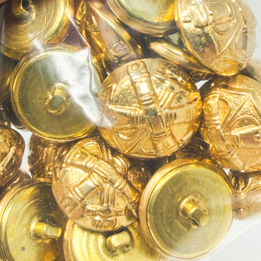 Decorative Large Gold Shank Buttons - 40ct (1)
