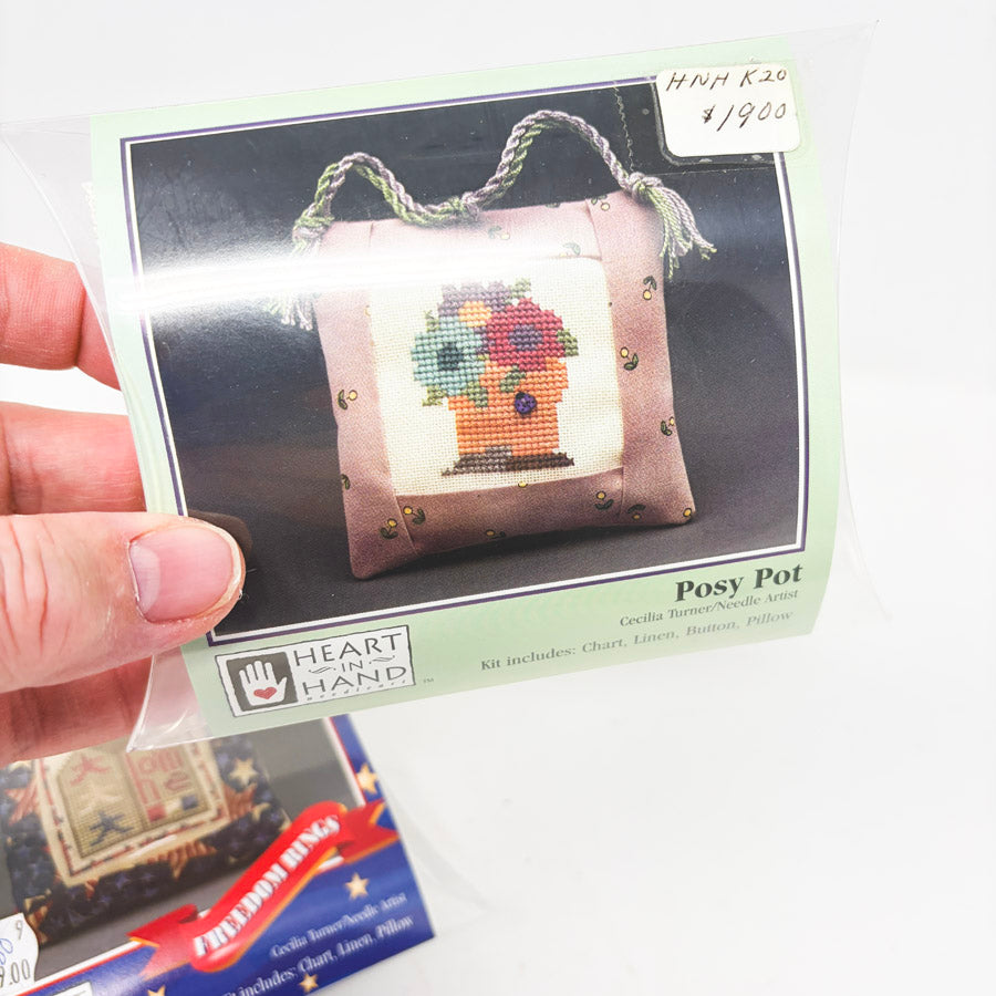 Heart in Hand Cross Stitch Boxed Pillow Kits