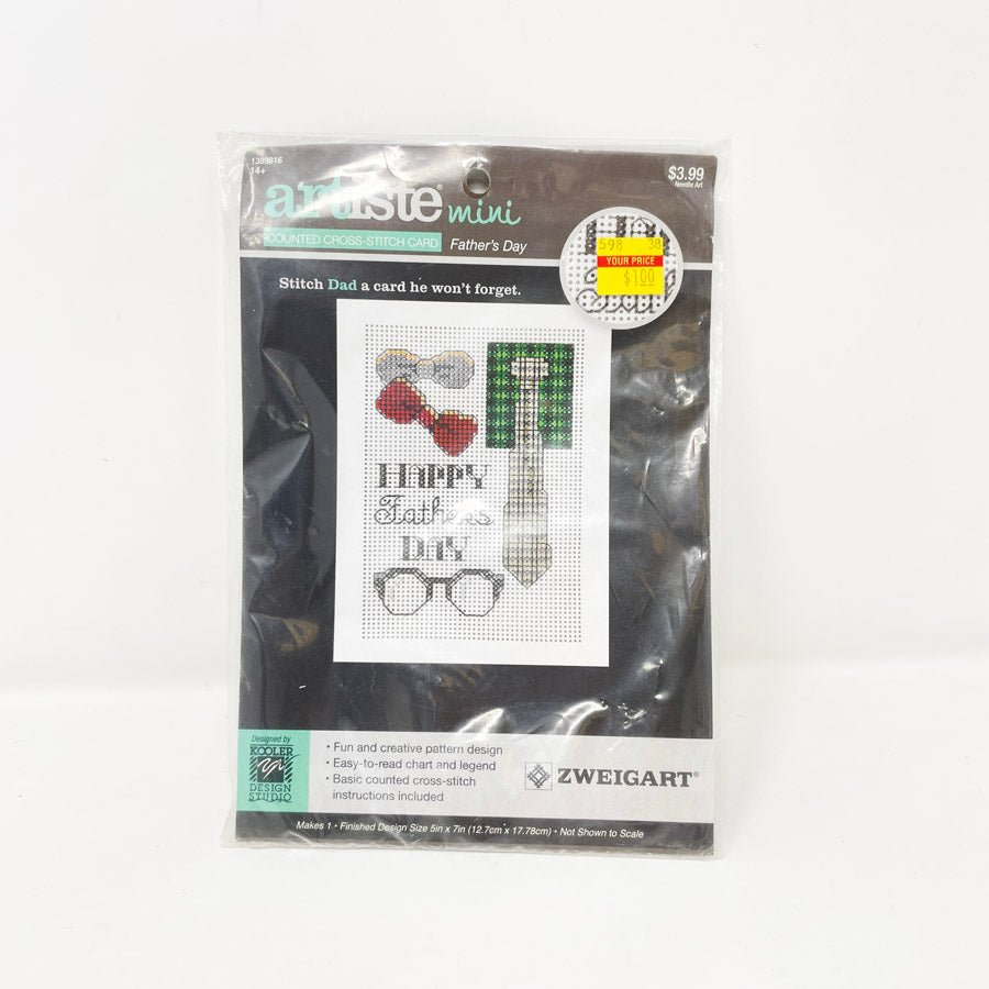 Zweigart Artiste Mini Cross Stitch Father's Day Card Kit