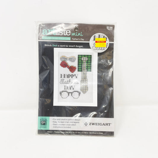Zweigart Artiste Mini Cross Stitch Father's Day Card Kit