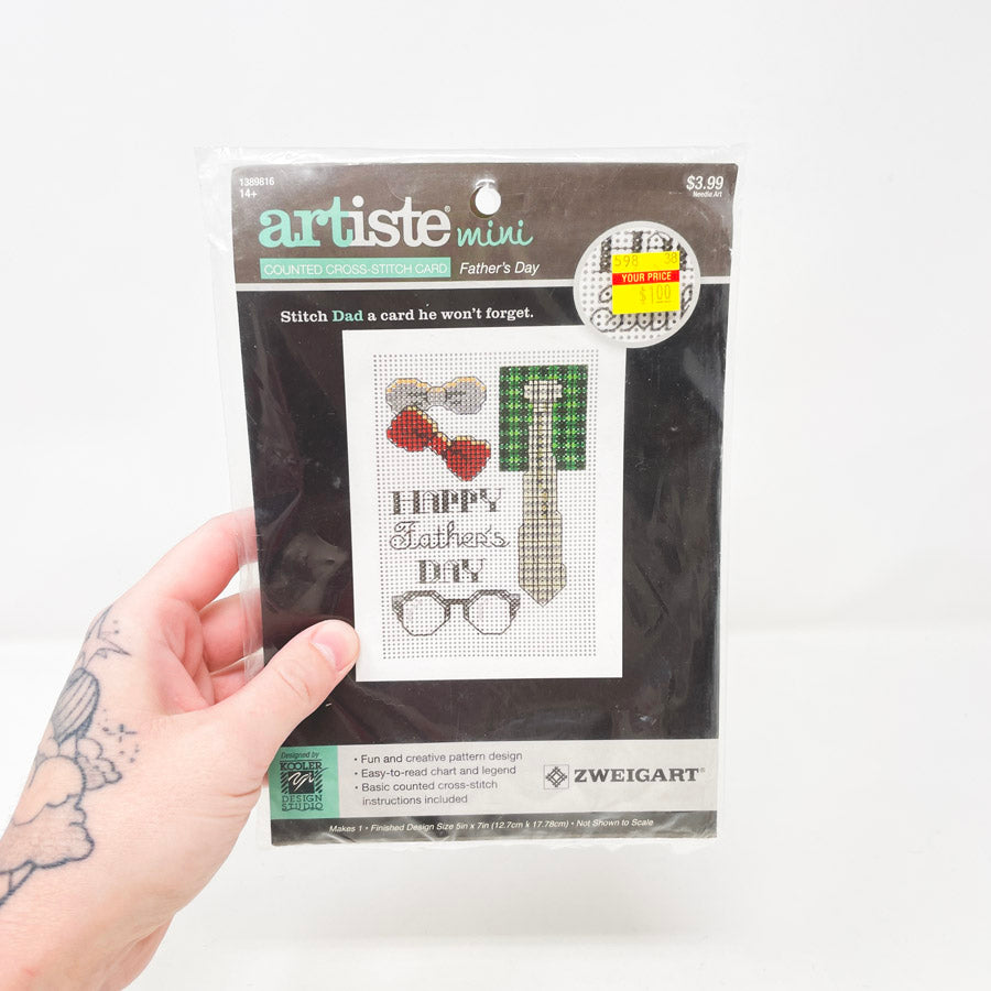 Zweigart Artiste Mini Cross Stitch Father's Day Card Kit