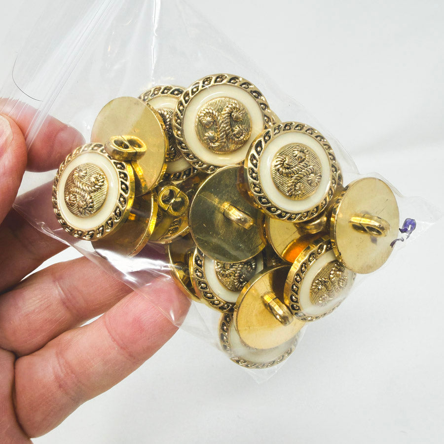 Ivory & Gold Shank Button Bundle - 20 ct (1)