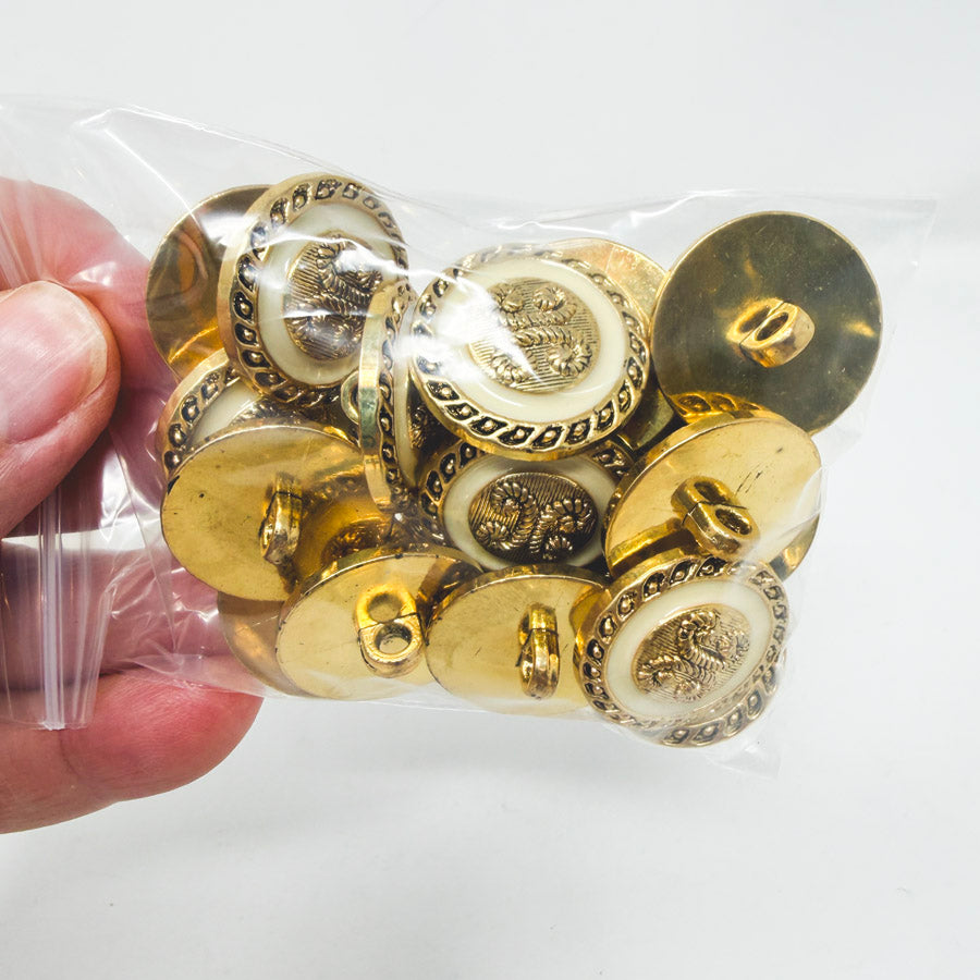 Ivory & Gold Shank Button Bundle - 20 ct (1)