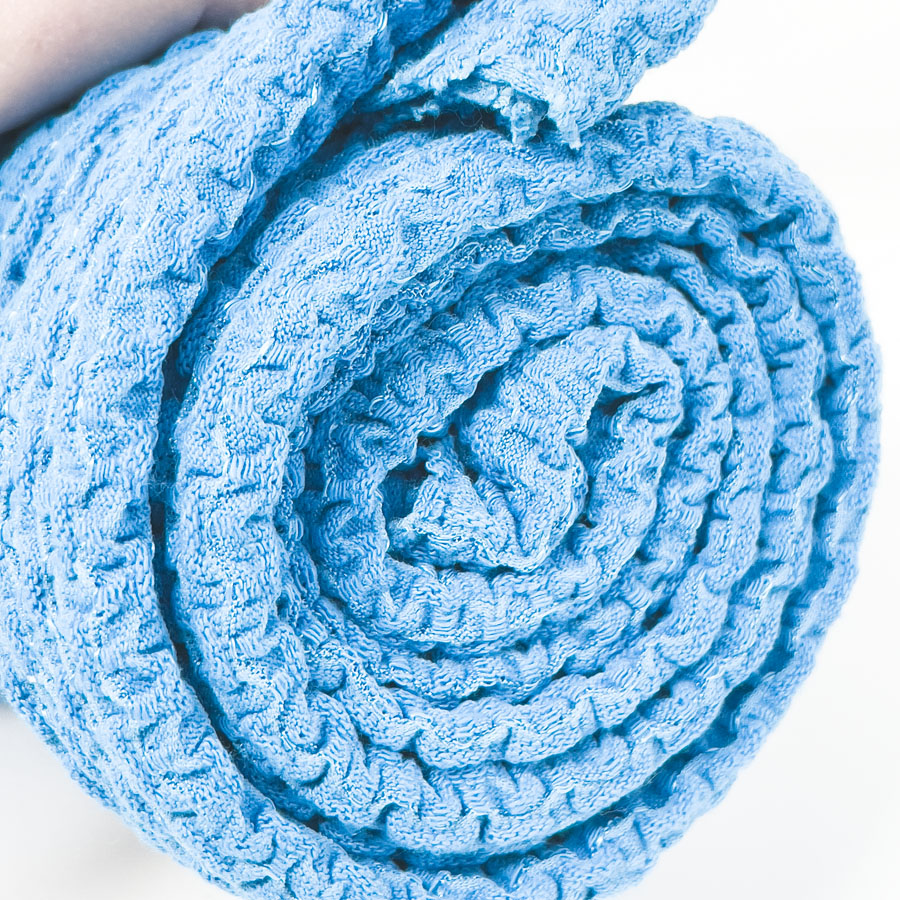 1 Yd - Blue Textured Stretch Knit Fabric