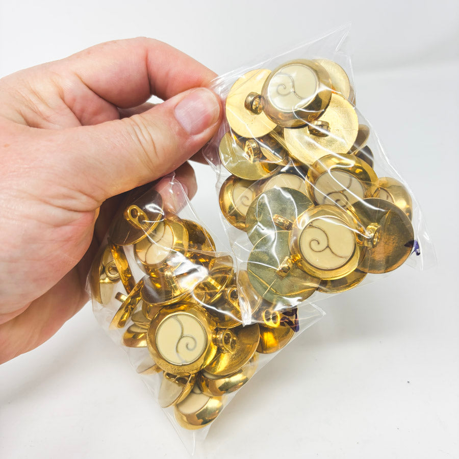 Swirl Design Ivory & Gold Shank Button Bundle - 20 ct (1)