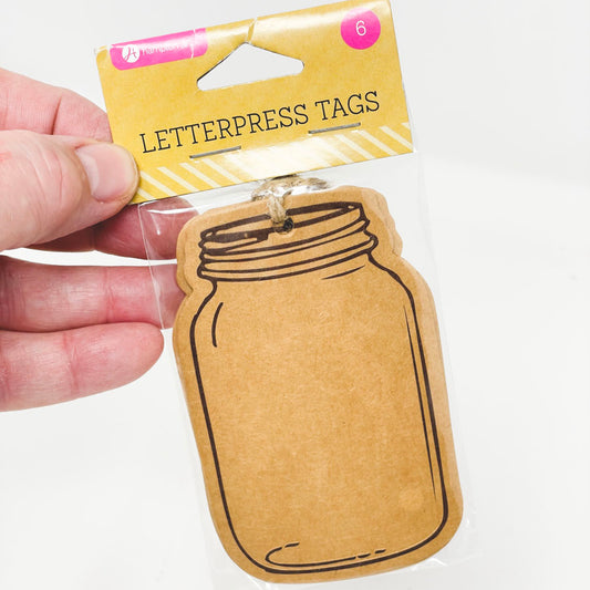 Letterpress Tags - Glass Jar