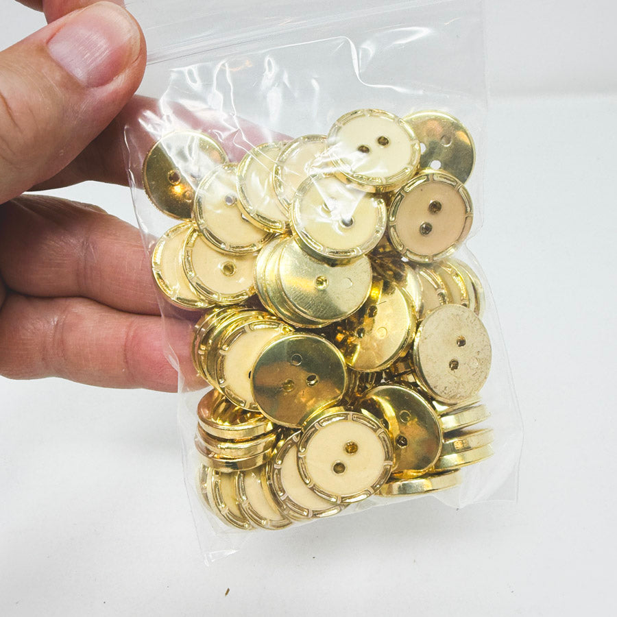 Gold & Muted Pastel Buttons - 34ct (1)