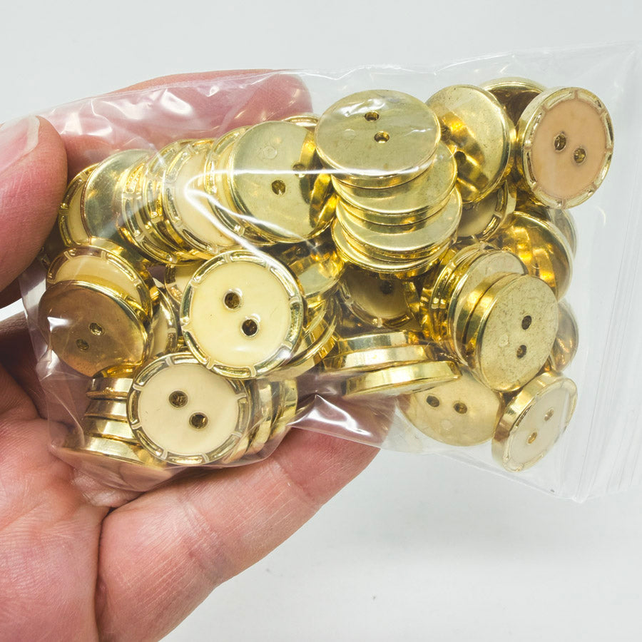 Gold & Muted Pastel Buttons - 34ct (1)