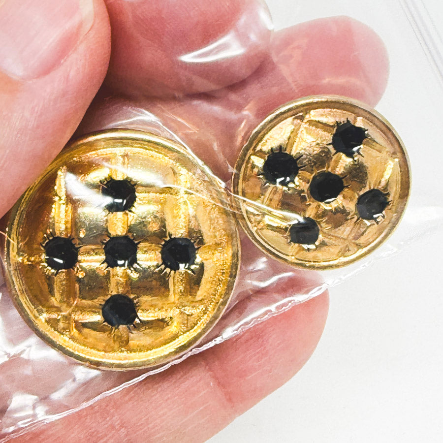Black & Gold Metal Shank Buttons