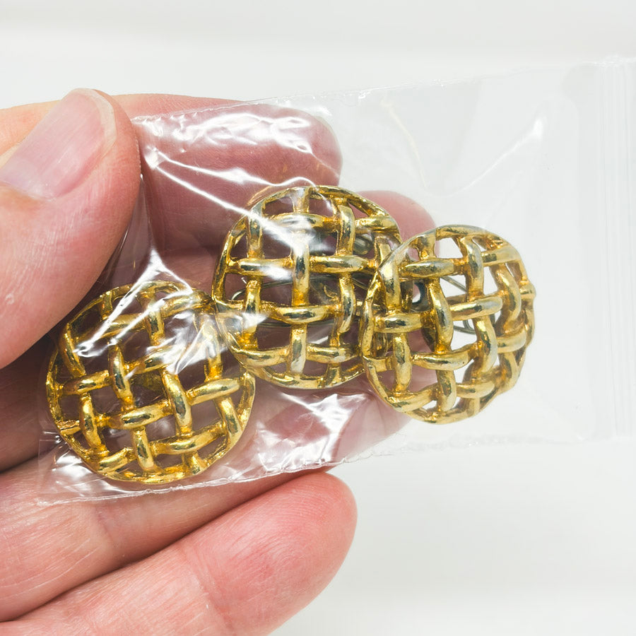 Gold Weave Metal Shank Buttons