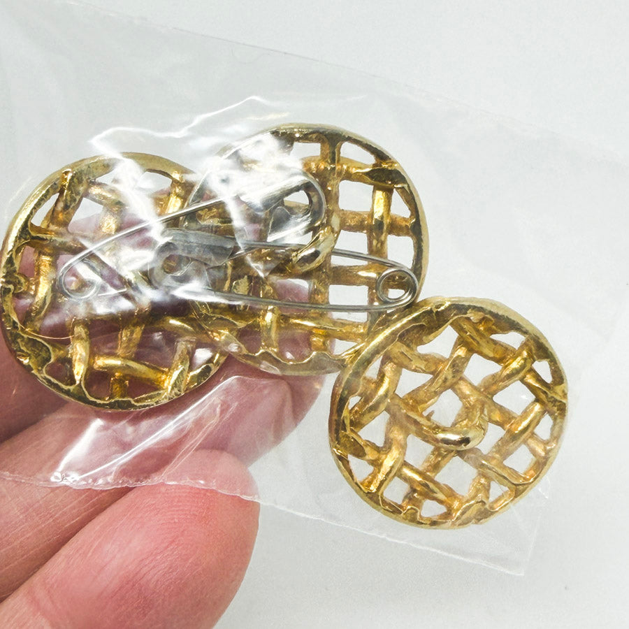 Gold Weave Metal Shank Buttons