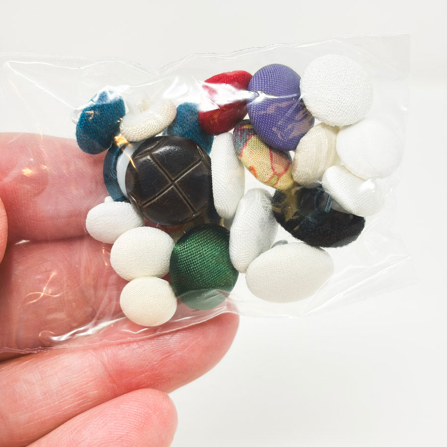 Multi-Colored Fabric Shank Buttons