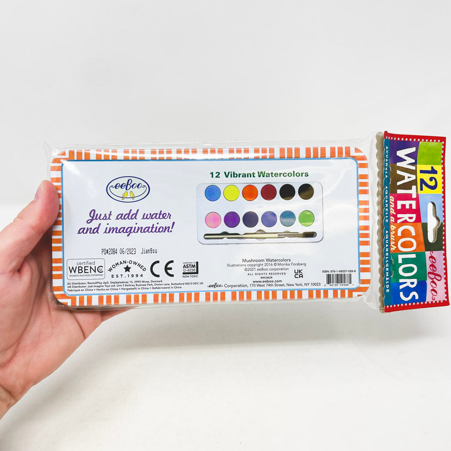 eeBoo Mushroom 12 Watercolors Tin