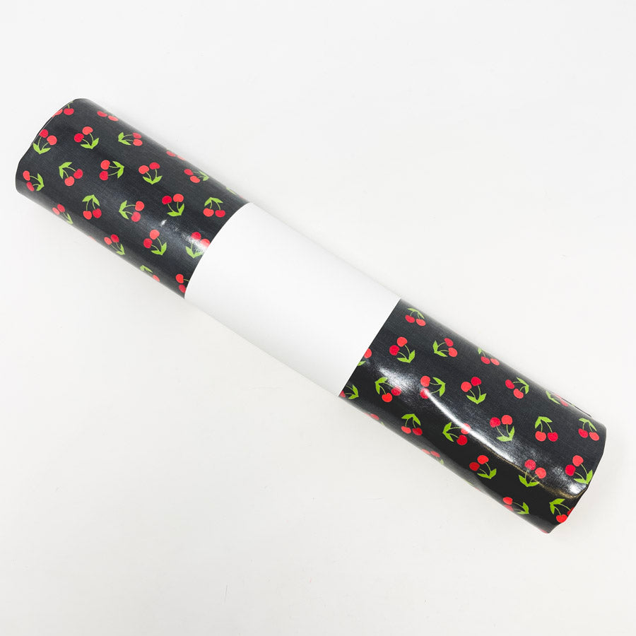 24" x 28" Cherries London Calling Design 17691 Laminated Fabric Remnant