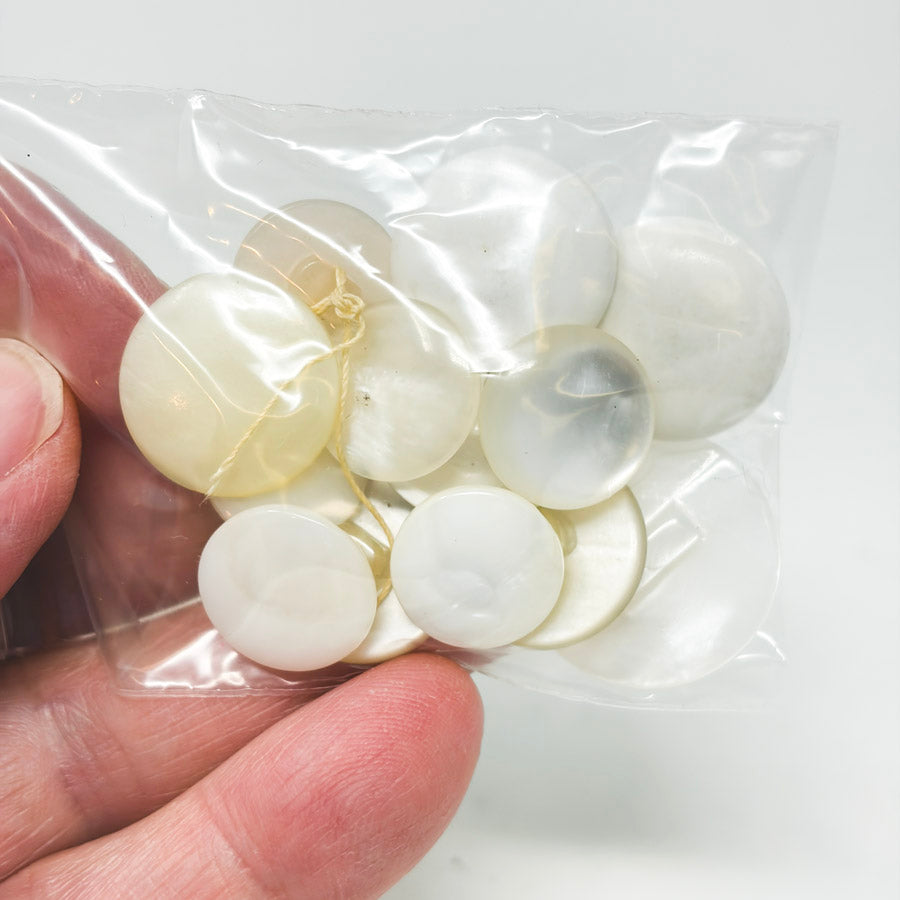 Asst White Plastic Shank Buttons