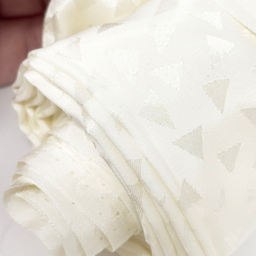 3 Yds - Off White Triangles Polyester Blend Fabric