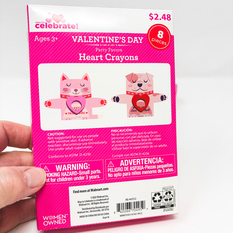 Heart Crayon Valentine's Day Party Favors