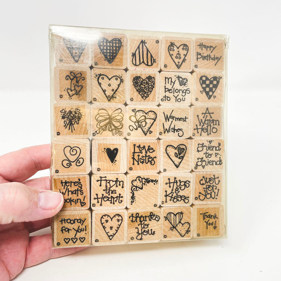 Sweet Sentiments Close to My Heart Wood Rubber Stamps