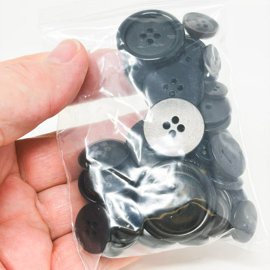 Black Plastic Button Bundle