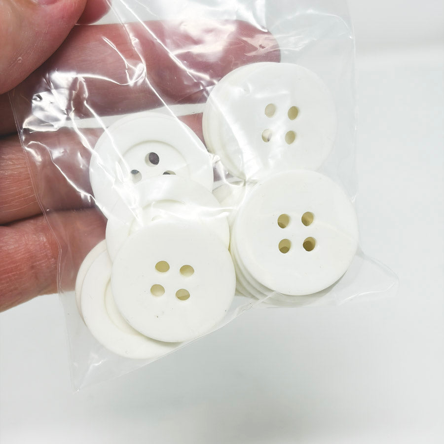 Asst Styles of White Plastic Buttons (1)