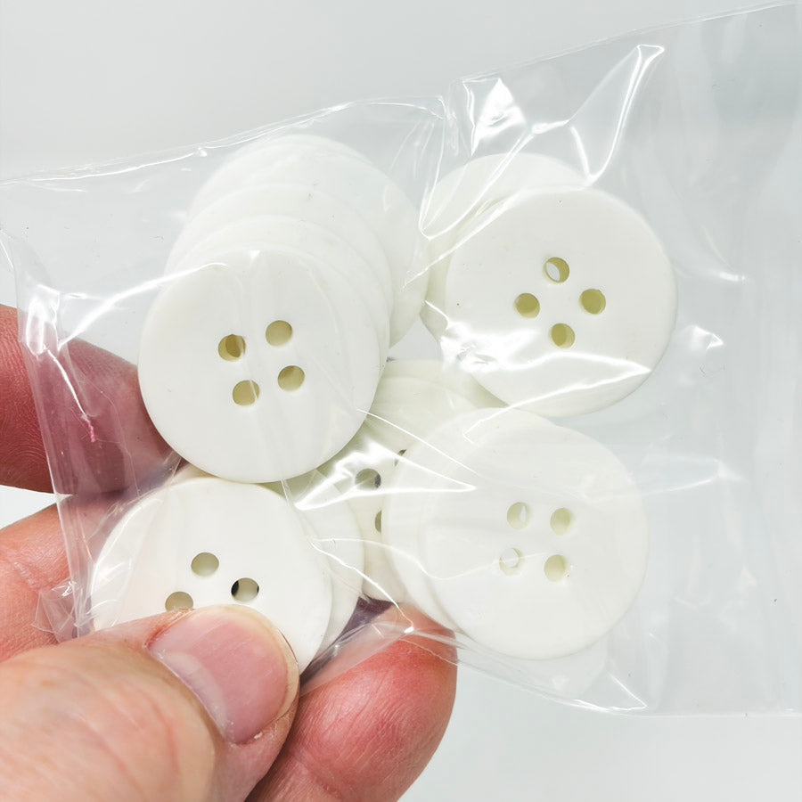 Asst Styles of White Plastic Buttons (1)