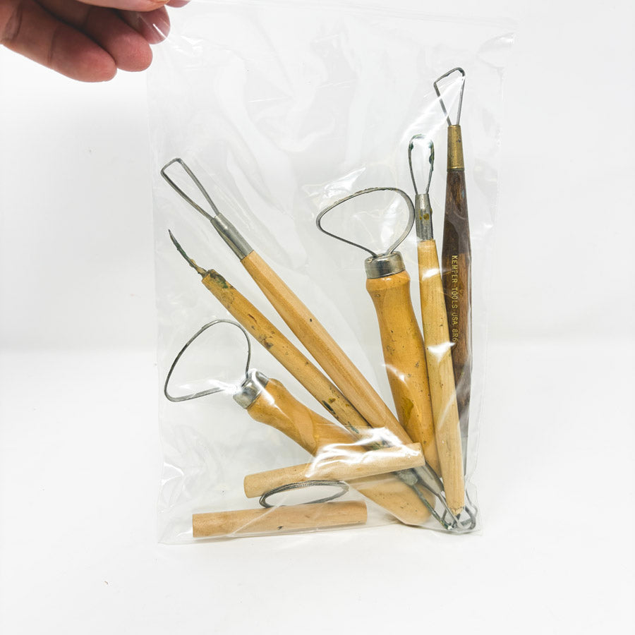 Bundle of Asst. Wood Handle Clay Tools