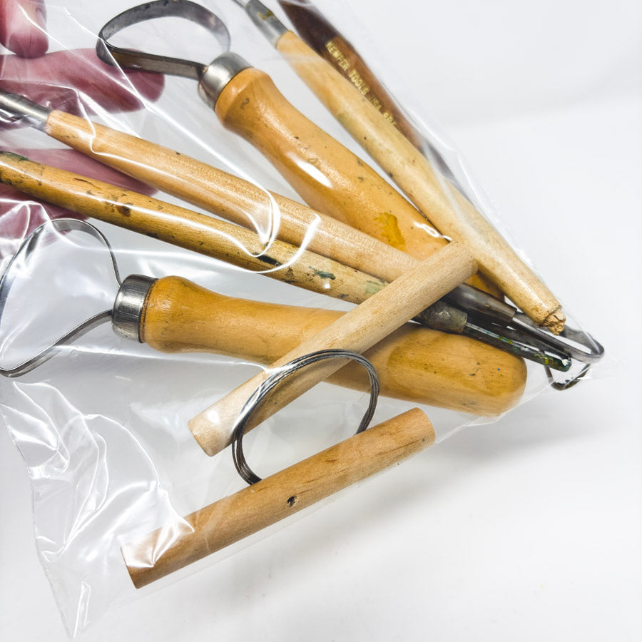 Bundle of Asst. Wood Handle Clay Tools