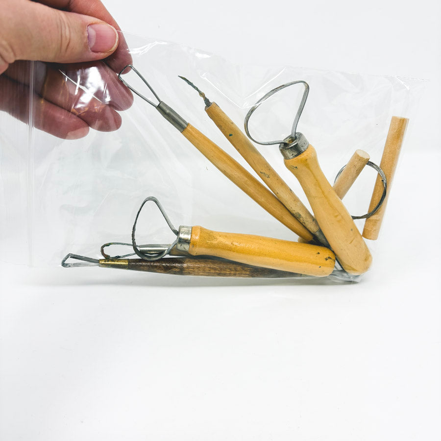 Bundle of Asst. Wood Handle Clay Tools