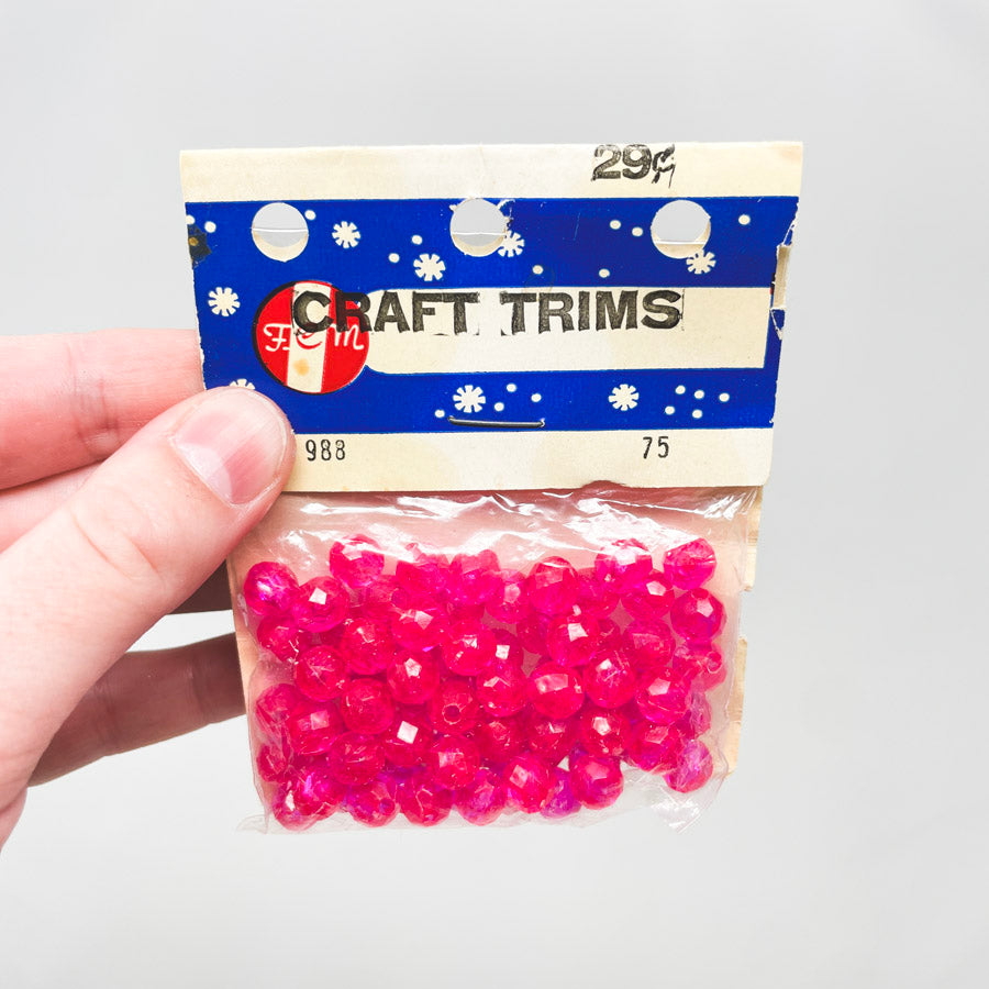 Hot Pink Gem Beads
