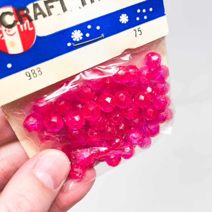 Hot Pink Gem Beads