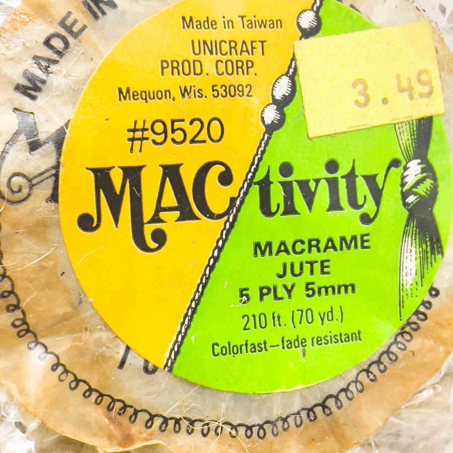 Vintage Mactivity 5-Ply 5mm Macrame Jute