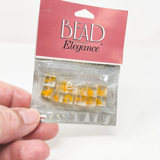 8mm Amber Cube Bead Pack