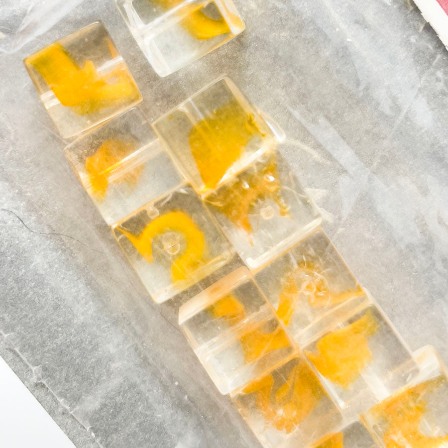 8mm Amber Cube Bead Pack