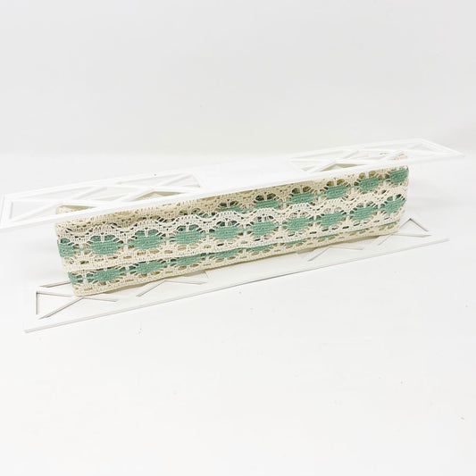 Crochet Aqua and White Lace Trim - 8 yards