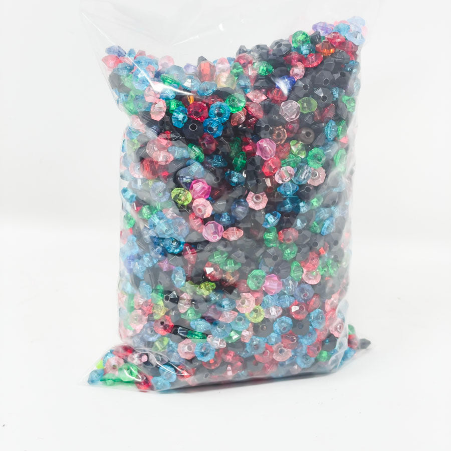Blues/Pinks/Greens Faceted Plastic Bead Pack