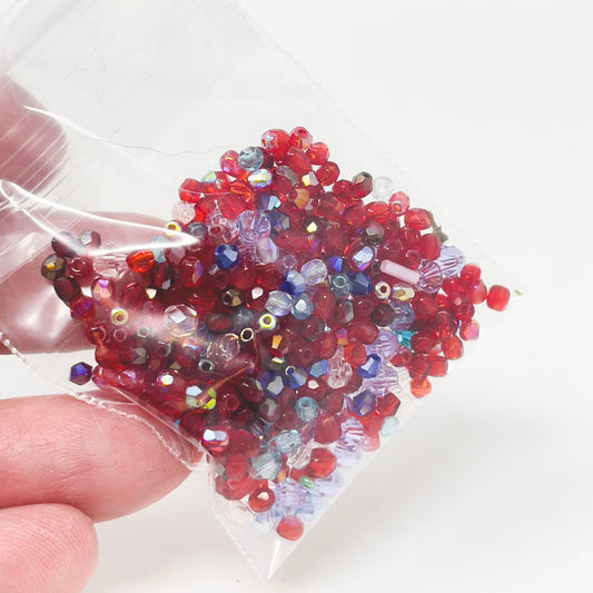 Red & Purple Faceted/Bicone Bead Pack