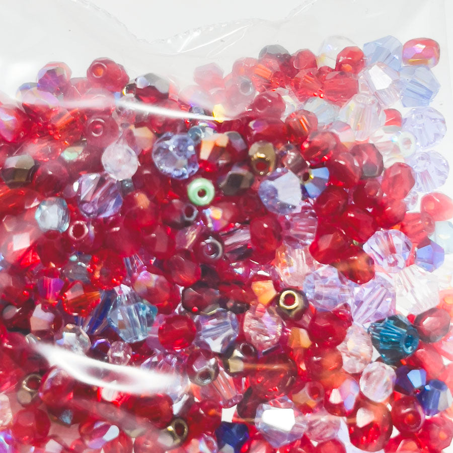 Red & Purple Faceted/Bicone Bead Pack