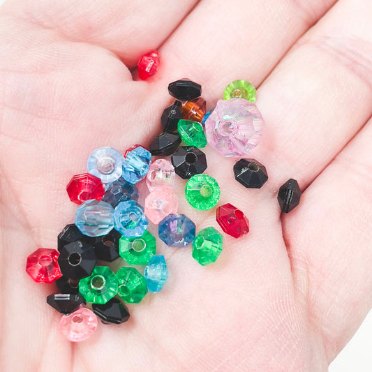 Blues/Pinks/Greens Faceted Plastic Bead Pack